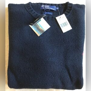 Polo Ralph Lauren Hampton Navy Crewneck Cotton Sweater